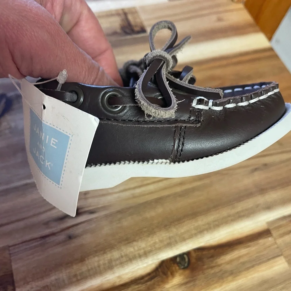 Janie and Jack brown Boat Loafers Fashion Shoes‎ baby size 4 NWT